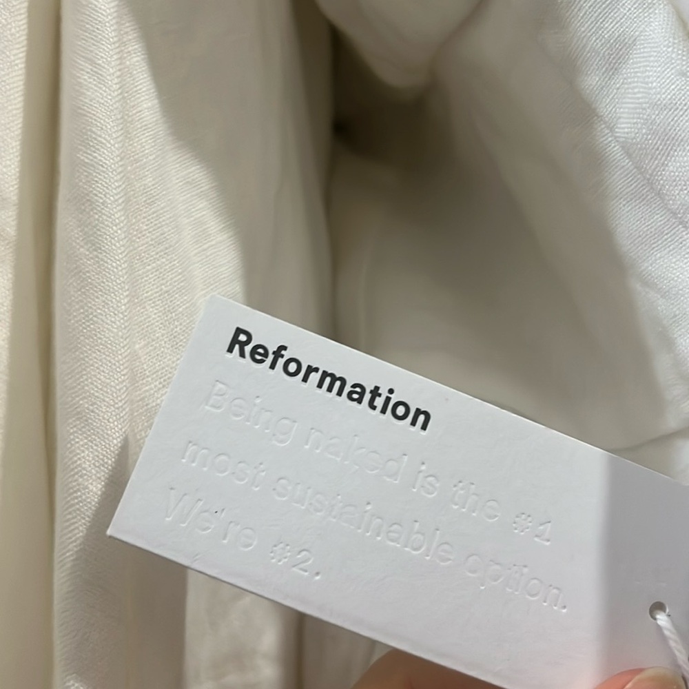 Reformation Balia 100% Linen Dress - White - Picture 7 of 9